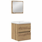 vidaXL Badezimmermöbel-Set 2 pcs Artisan-Eiche und Weiß Holzwerkstoff