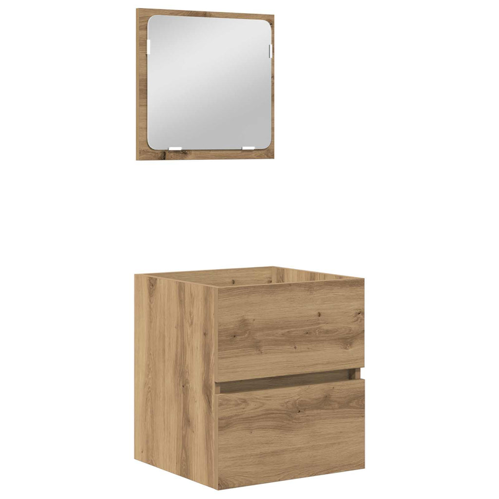 vidaXL Badezimmermöbel-Set 2 pcs Artisan-Eiche und Weiß Holzwerkstoff