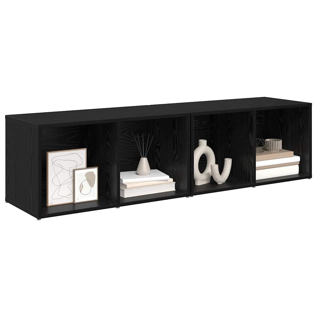 vidaXL TV-Schrankset 2 pcs Schwarz Eichen-Optik 37 x 35 x 72 cm