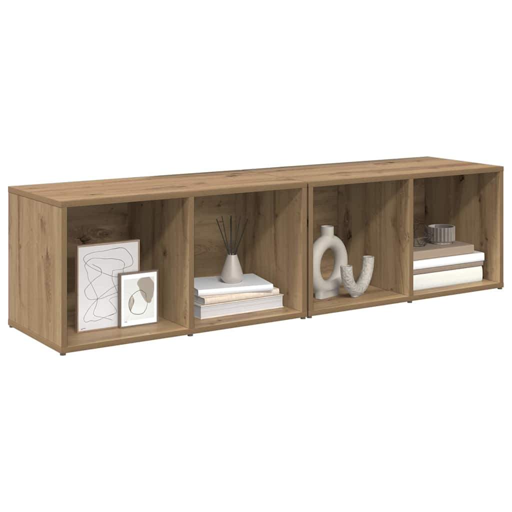 vidaXL TV-Schrankset 2 pcs Artisan-Eiche 37 x 35 x 72 cm Holzwerkstoff