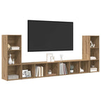 vidaXL TV-Schrankset Wandmontiert 4 pcs Artisan-Eiche 37 x 35 x 107 cm