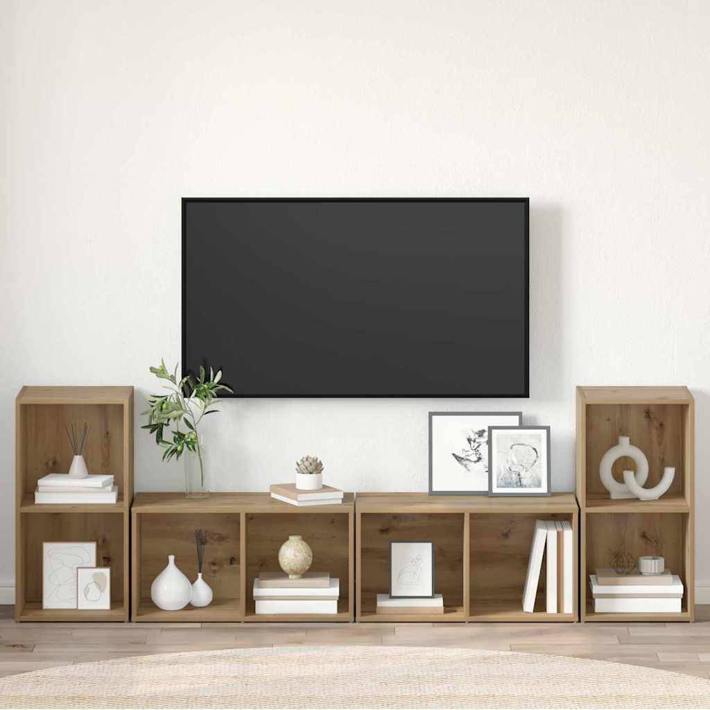 vidaXL TV-Schrankset 4 pcs Artisan-Eiche 37 x 37 x 72 cm Holzwerkstoff