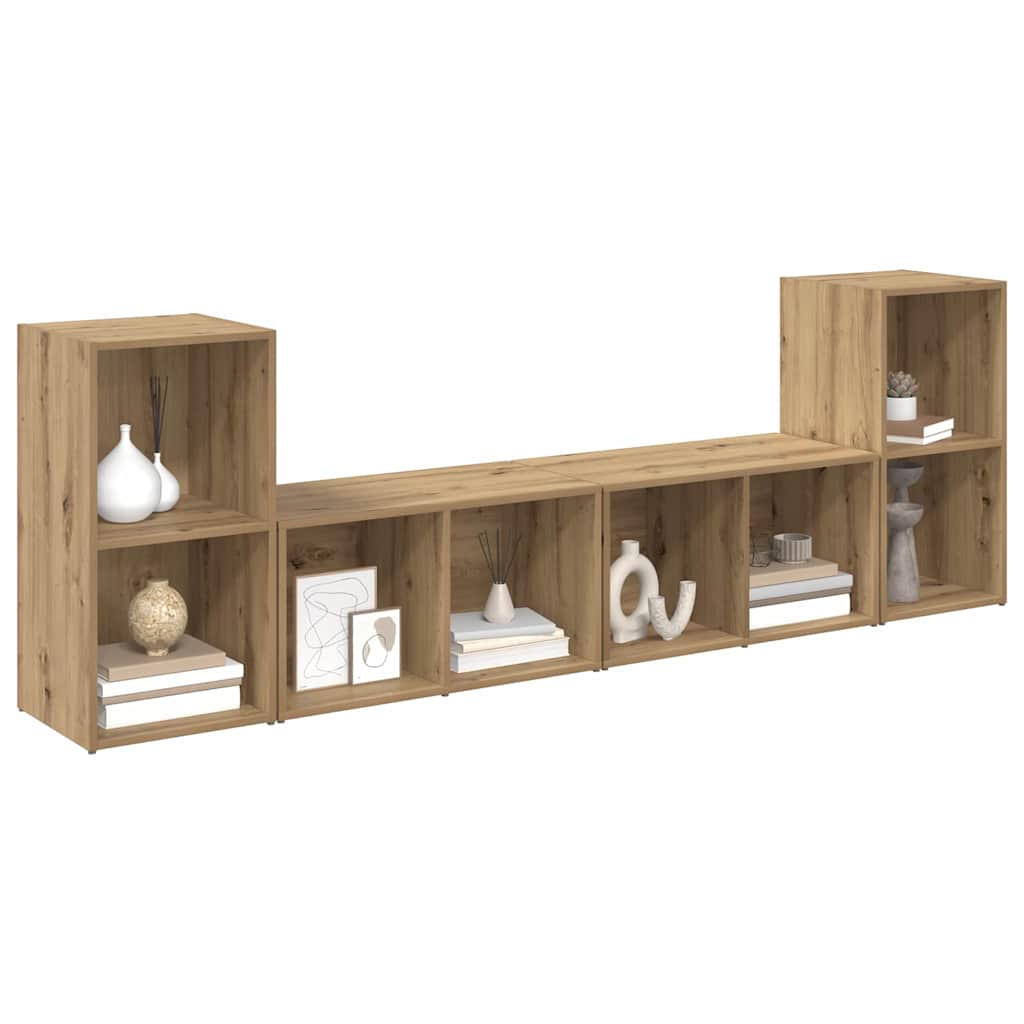 vidaXL TV-Schrankset 4 pcs Artisan-Eiche 37 x 37 x 72 cm Holzwerkstoff
