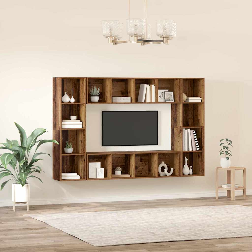 vidaXL TV-Schrankset 4 pcs Braun 37 x 37 x 142,5 cm Holzwerkstoff