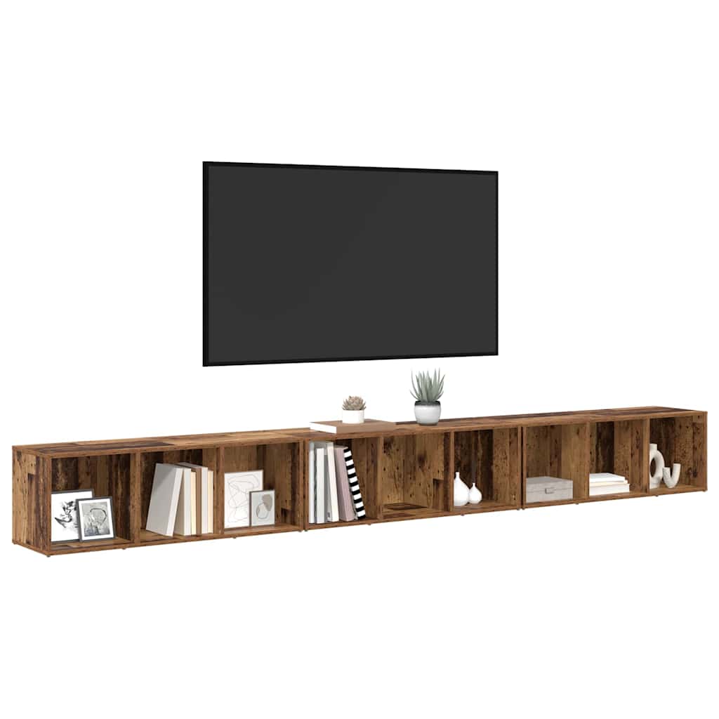 vidaXL TV-Schrankset 3 pcs Altholz 37 x 35 x 107 cm Holzwerkstoff