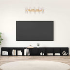 vidaXL TV-Schrankset 3 pcs Schwarz Eichen-Optik 37 x 35 x 107 cm
