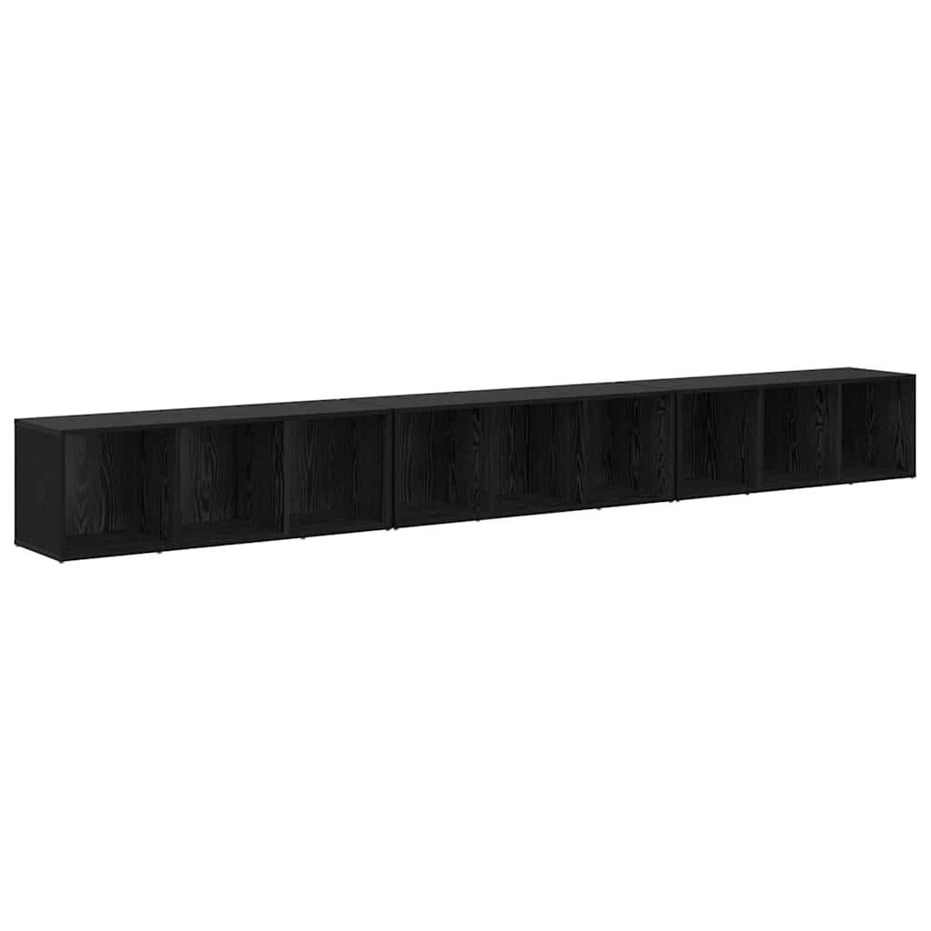 vidaXL TV-Schrankset 3 pcs Schwarz Eichen-Optik 37 x 35 x 107 cm