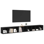 vidaXL TV-Schrankset 3 pcs Schwarz Eichen-Optik 37 x 35 x 107 cm