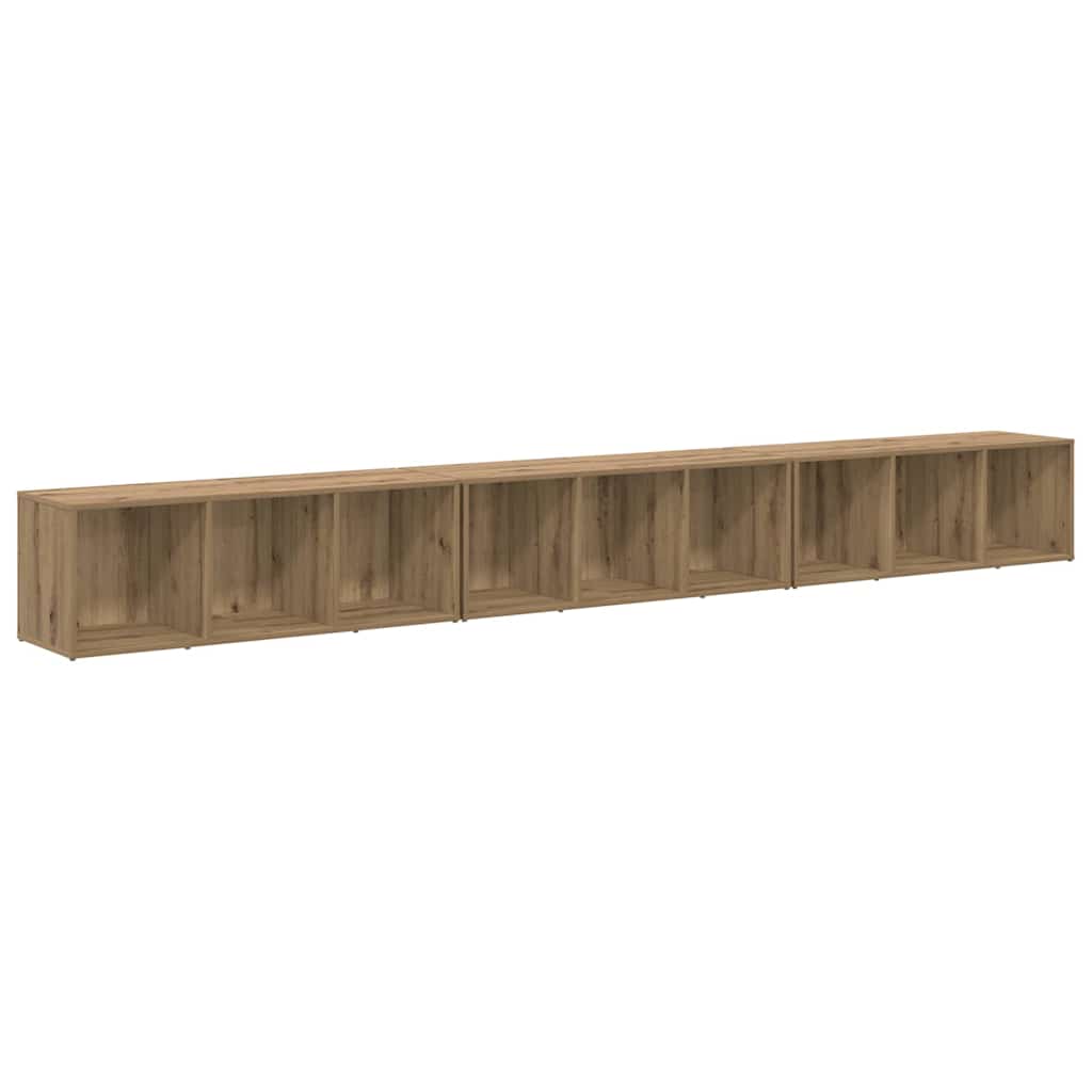 vidaXL TV-Schrankset Wandmontiert 3 pcs Artisan-Eiche 37 x 35 x 107 cm