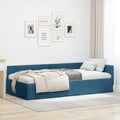 vidaXL Eckbettgestell mit Kopfteil Blau 80 cm x 200 cm Samt