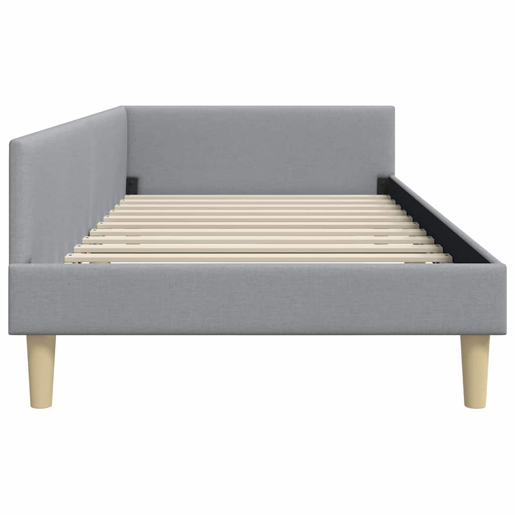 vidaXL Eckbettgestell Hellgrau 80 x 200 cm Stoff