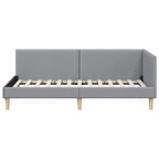 vidaXL Eckbettgestell Hellgrau 80 cm x 200 cm Stoff und Sperrholz