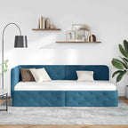 vidaXL Eckbettgestell Blau 80 x 200 cm Samt