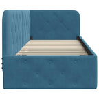 vidaXL Eckbettgestell Blau 80 x 200 cm Samt