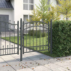 vidaXL Zauntor EMMEN 100 x 100 cm Pulverbeschichteter Stahl Grau