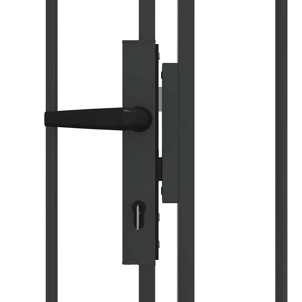vidaXL Zauntor ASSEN 301 x 175,5 cm Stahl Grau Abschließbar
