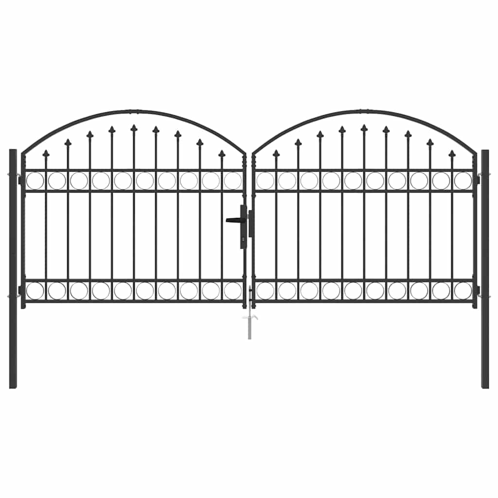 vidaXL Zauntor ASSEN 301 x 175,5 cm Stahl Grau Abschließbar