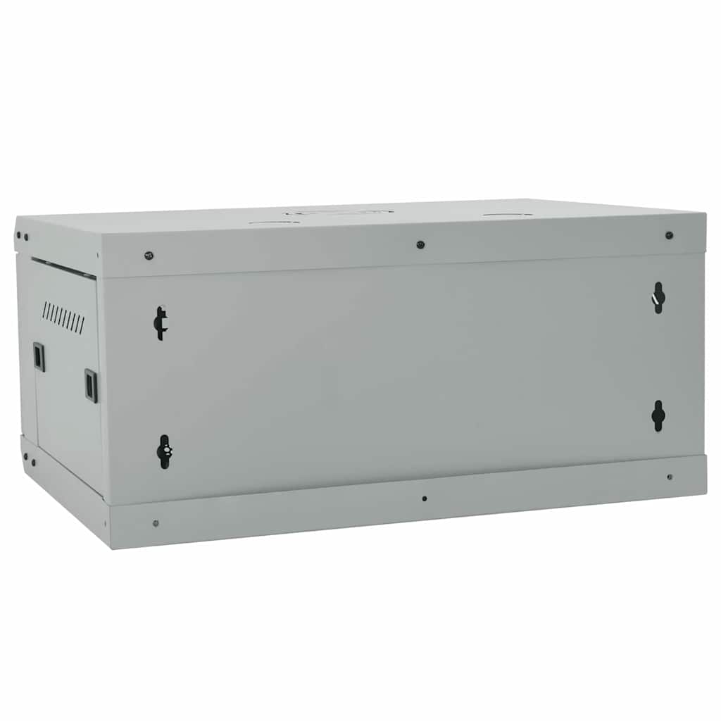 vidaXL Netzwerkschrank mit Speicher Grau 60 x 45 x 28 cm Stahl