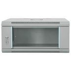 vidaXL Netzwerkschrank mit Speicher Grau 60 x 45 x 28 cm Stahl