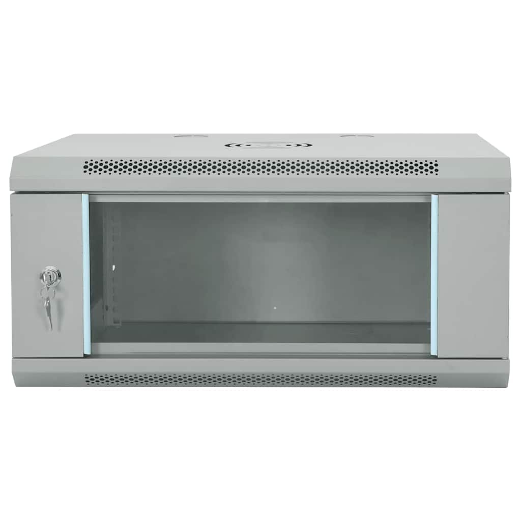 vidaXL Netzwerkschrank mit Speicher Grau 60 x 45 x 28 cm Stahl