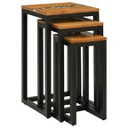 vidaXL Nestingtisch 3 Stk. Braun Massives Teakholz
