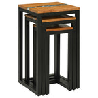vidaXL Nestingtisch 3 Stk. Braun Massives Teakholz