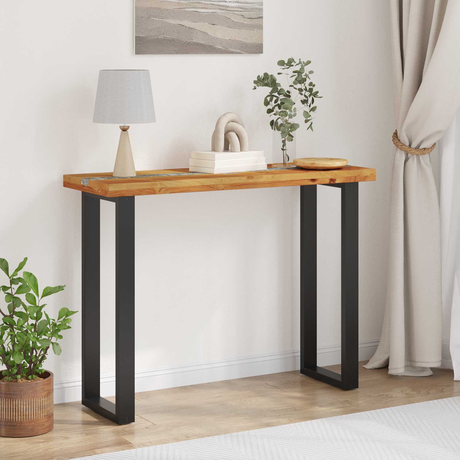 vidaXL Konsolentisch Braun 100 x 35 x 75 cm Massivholz Teak