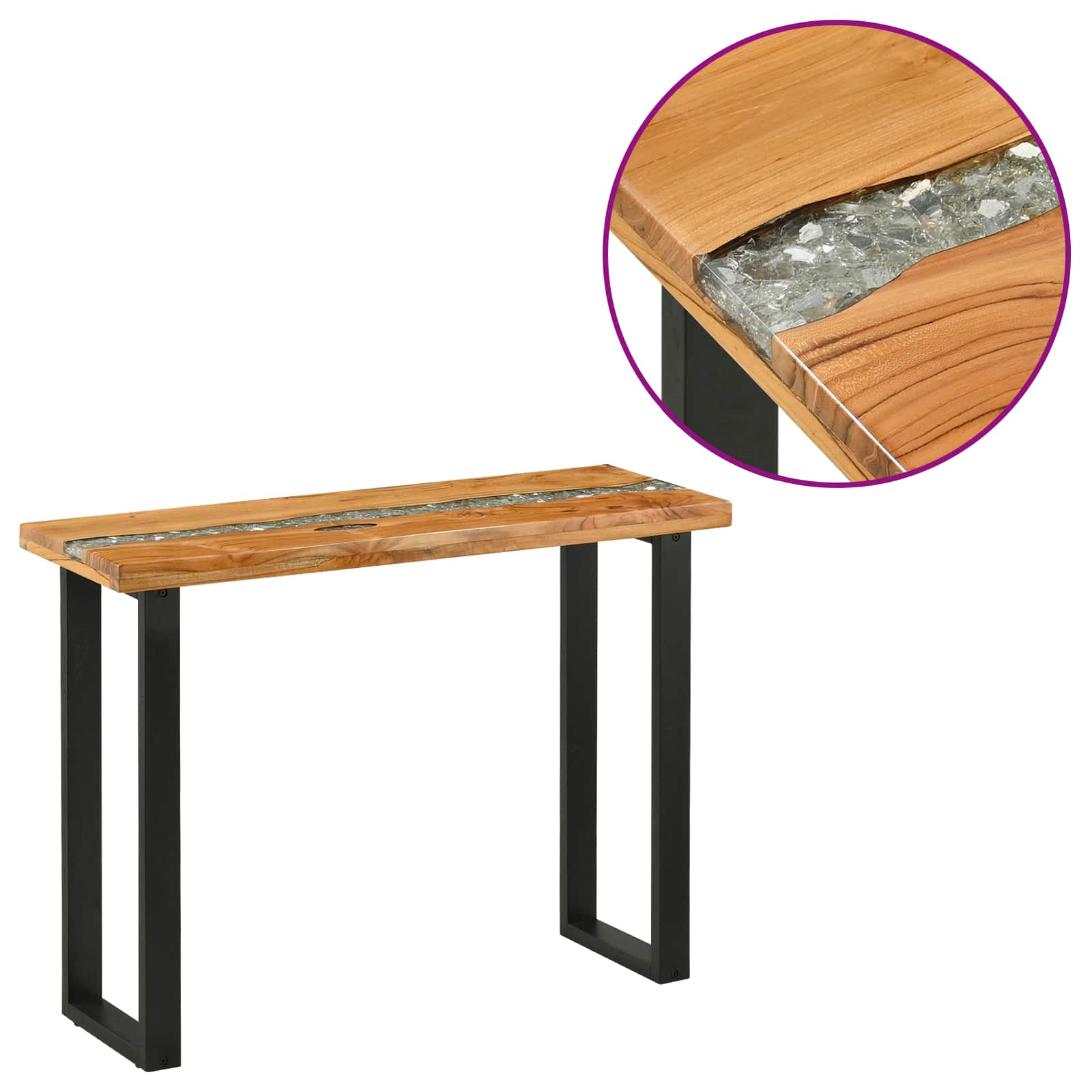 vidaXL Konsolentisch Braun 100 x 35 x 75 cm Massivholz Teak