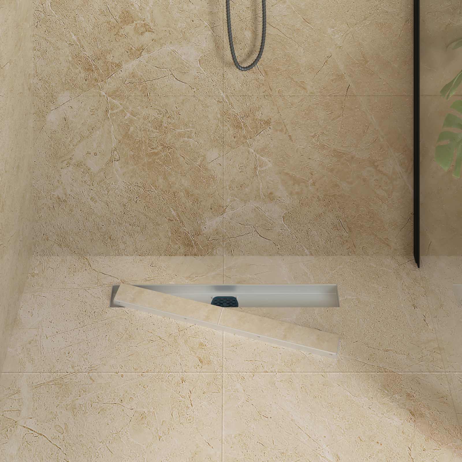 vidaXL Duschablauf 2-in-1 mit 360° Siphon Silber 60 cm Edelstahl 304