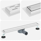 vidaXL Duschablauf 2-in-1 mit 360° Siphon Silber 60 cm Edelstahl 304