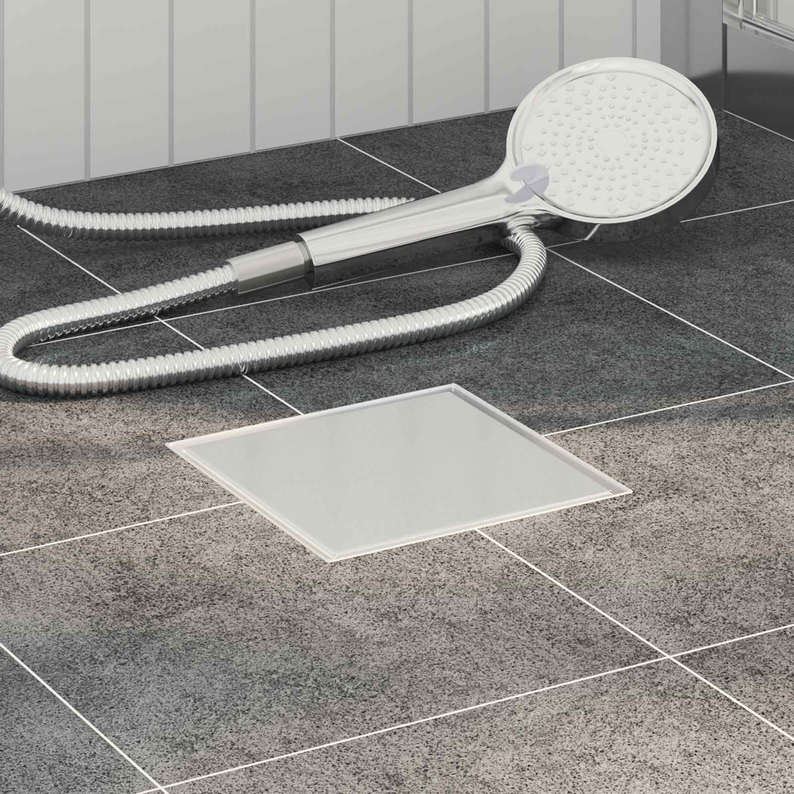 vidaXL 2 in 1 Duschabfluss Silber 15 x 15 cm Edelstahl 304