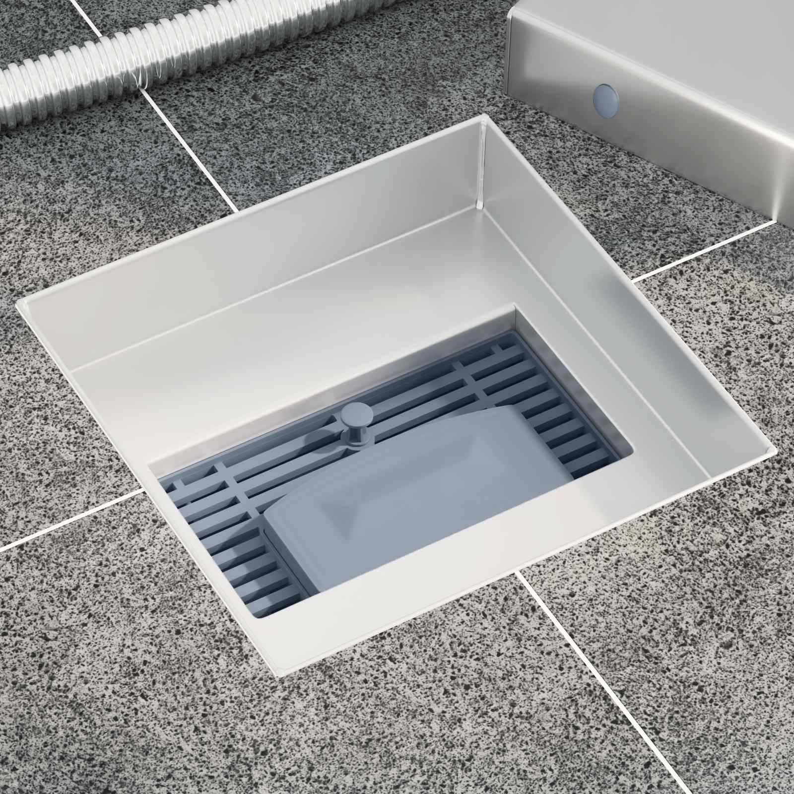 vidaXL 2 in 1 Duschabfluss Silber 15 x 15 cm Edelstahl 304