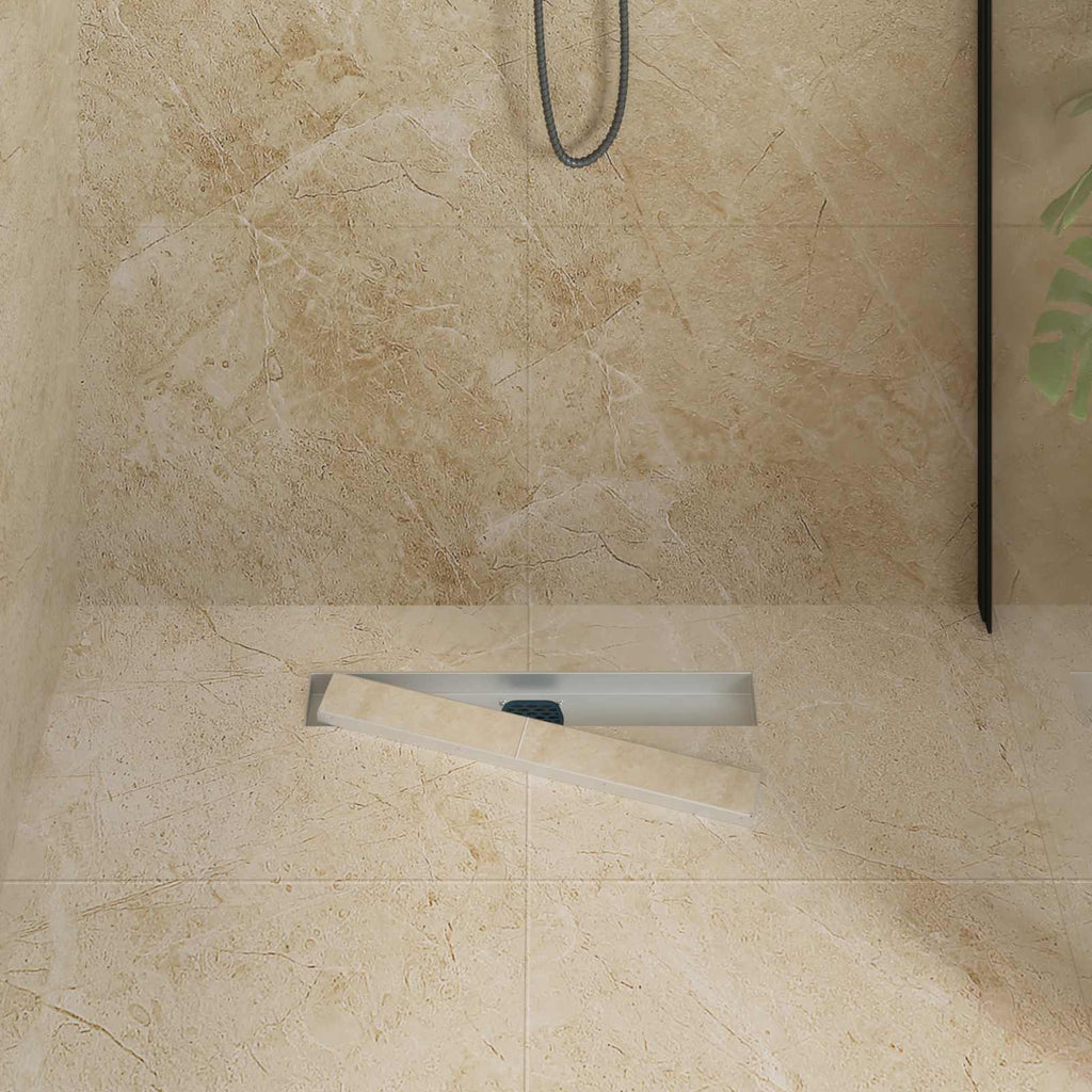 vidaXL Duschablauf 2-in-1 mit 360° Siphon Silber 54 x 11 x 9,5 cm