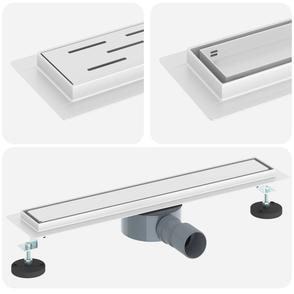vidaXL Duschablauf 2-in-1 mit 360° Siphon Silber 54 x 11 x 9,5 cm