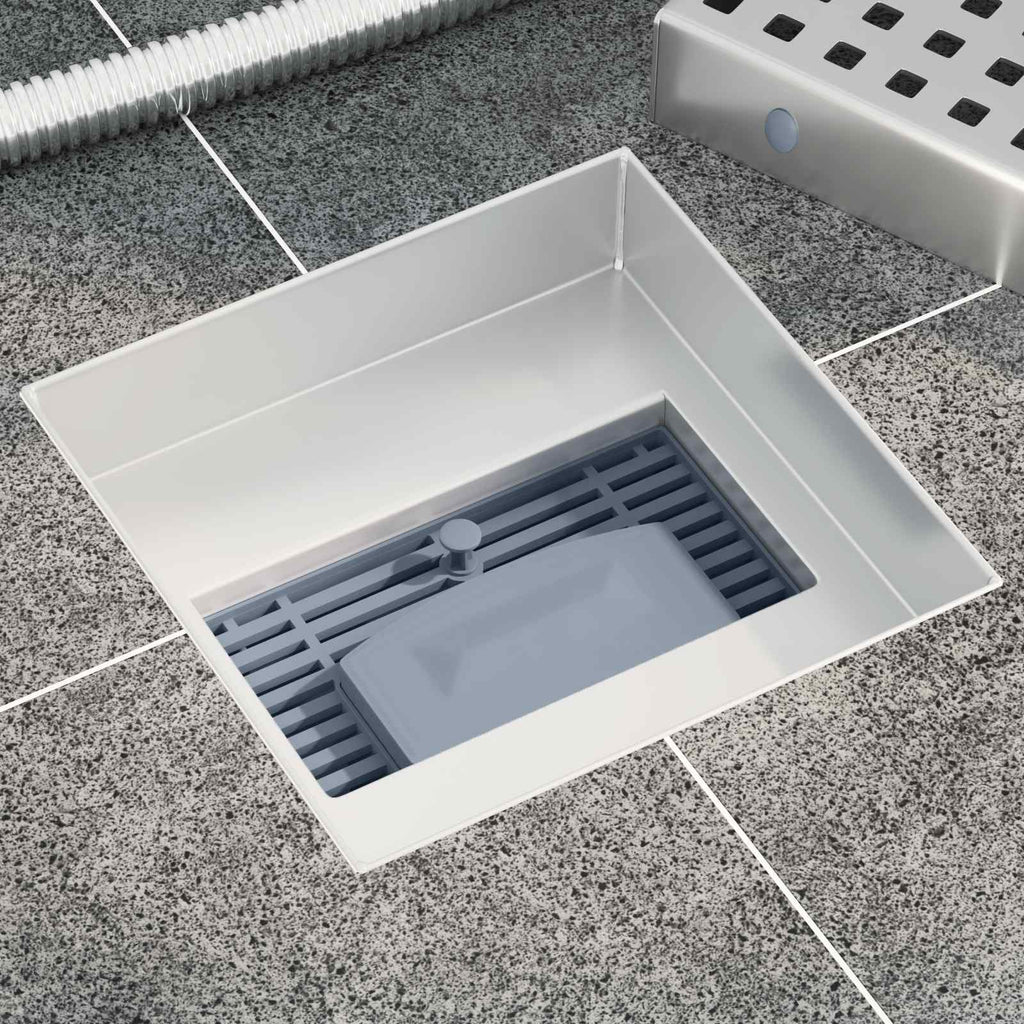 vidaXL Punkt Duschablauf Silber 15 x 15 cm Edelstahl 304