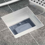 vidaXL Punkt Duschablauf Silber 15 x 15 cm Edelstahl 304