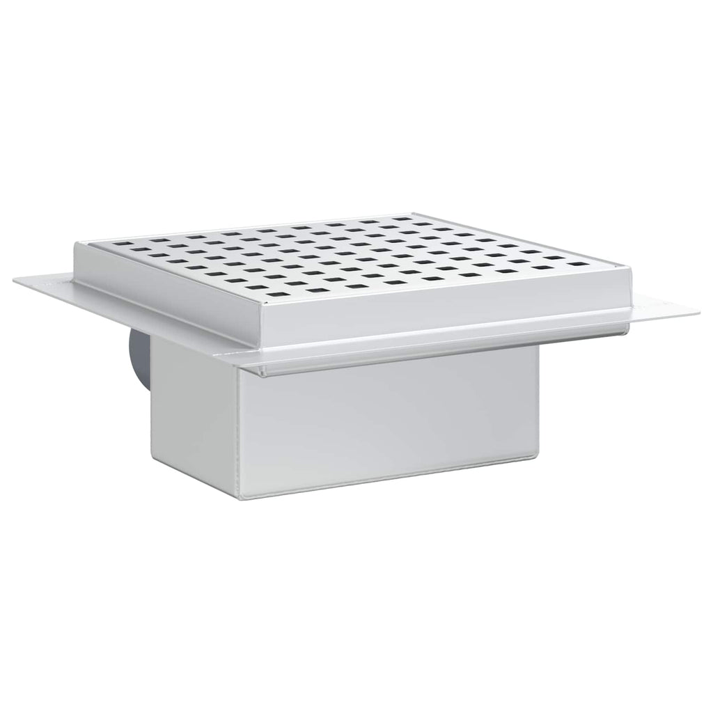 vidaXL Punkt Duschablauf Silber 15 x 15 cm Edelstahl 304