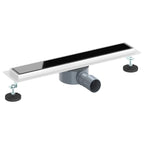 vidaXL Duschabfluss mit Glashülle und 360° Siphon Schwarz 50 cm