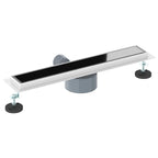 vidaXL Duschabfluss mit Glashülle und 360° Siphon Schwarz 50 cm