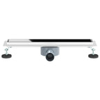 vidaXL Duschabfluss mit Glashülle und 360° Siphon Schwarz 50 cm