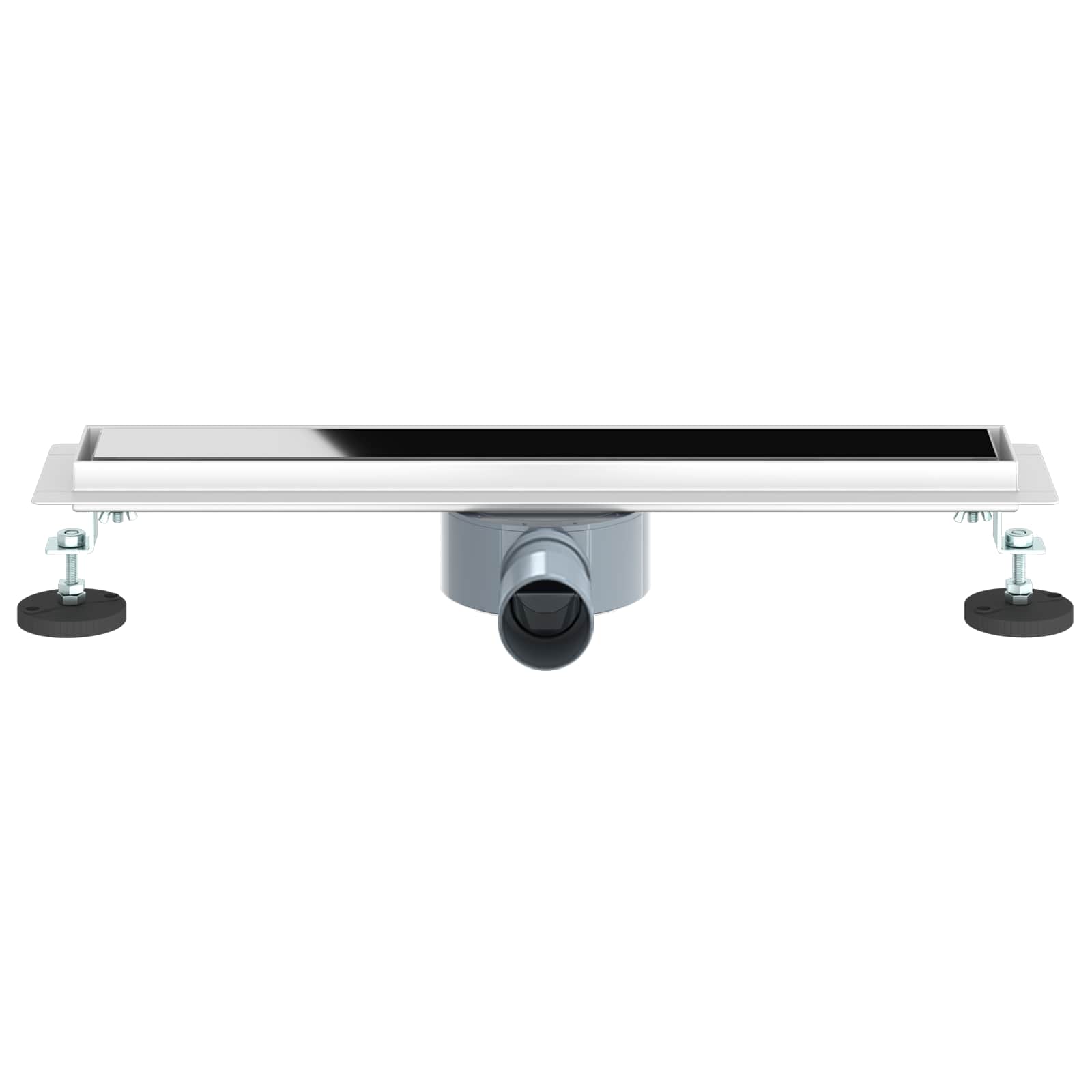 vidaXL Duschabfluss mit Glashülle und 360° Siphon Schwarz 50 cm