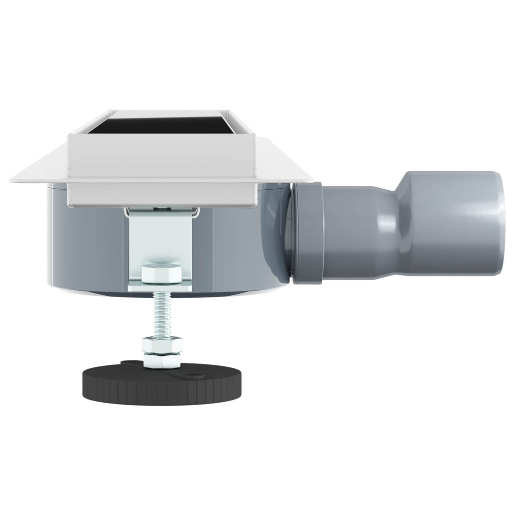 vidaXL Duschabfluss mit Glashülle und 360° Siphon Schwarz 50 cm