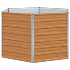 vidaXL Hochbeet im Garten Hellbraun 129 x 129 x 77 cm Verzinkter Stahl