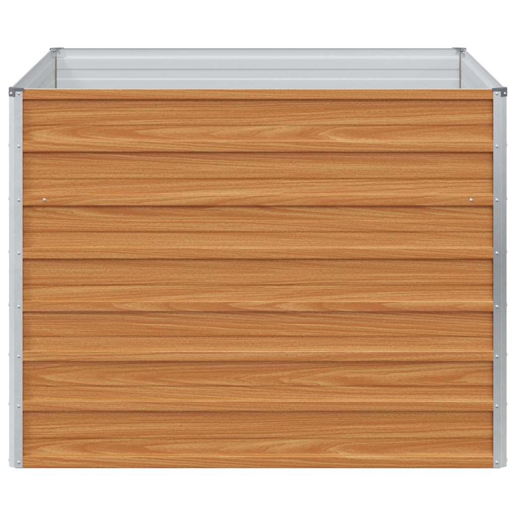 vidaXL Hochbeet Hellbraun 100 x 100 x 77 cm Verzinkter Stahl