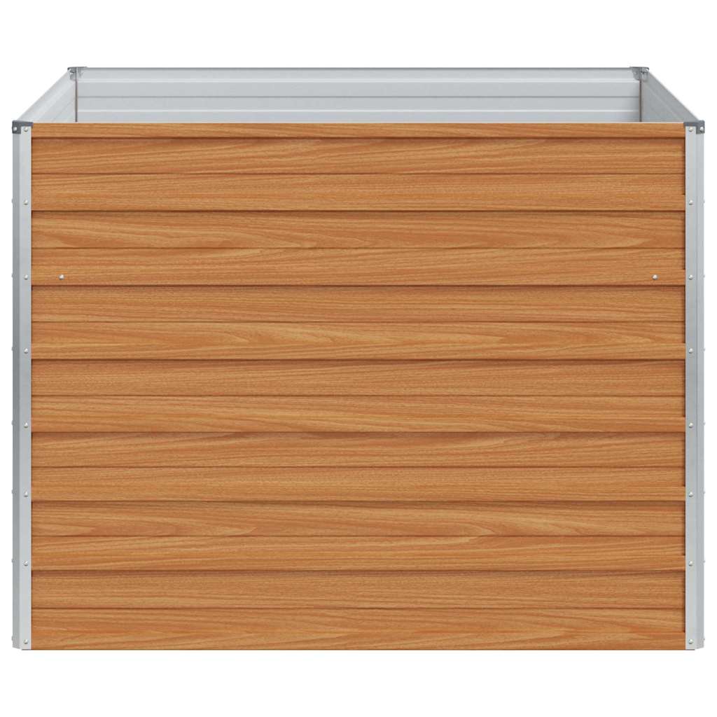 vidaXL Hochbeet Hellbraun 100 x 100 x 77 cm Verzinkter Stahl