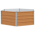 vidaXL Hochbeet im Garten Holzoptik 129 x 129 x 45 cm Verzinkter Stahl