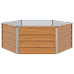 vidaXL Hochbeet im Garten Holzoptik 129 x 129 x 45 cm Verzinkter Stahl