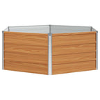 vidaXL Hochbeet im Garten Holzoptik 129 x 129 x 45 cm Verzinkter Stahl