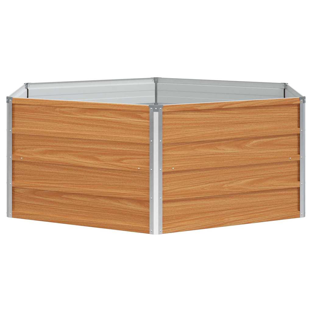 vidaXL Hochbeet im Garten Holzoptik 129 x 129 x 45 cm Verzinkter Stahl