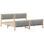 vidaXL Bettgestell Braun und hellgrau 200 x 200 cm Massivholz Kiefer